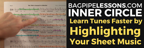 Highlight your Sheet Music, BagpipeLessons.com